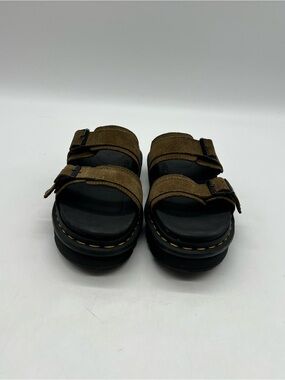Dr. Martens MYLES Men’s Size 10 Olive Suede Ajustable Slip On Sandals Shoes.